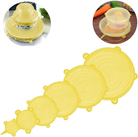 Reusable Silicone Stretch Lids – 6 Pack