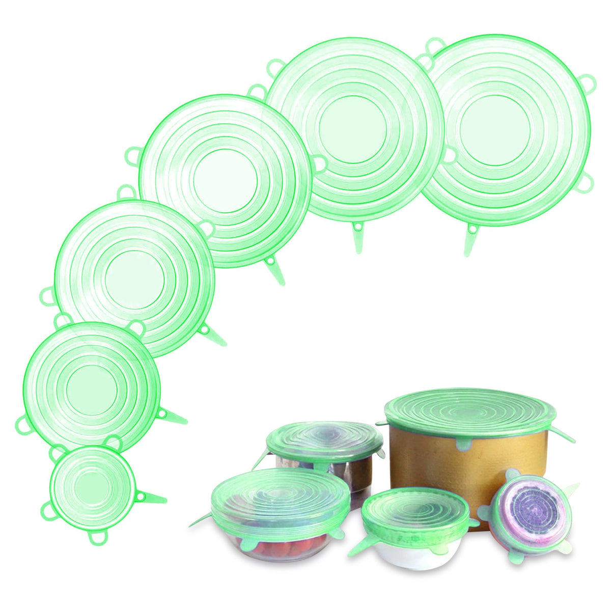 Reusable Silicone Stretch Lids – 6 Pack
