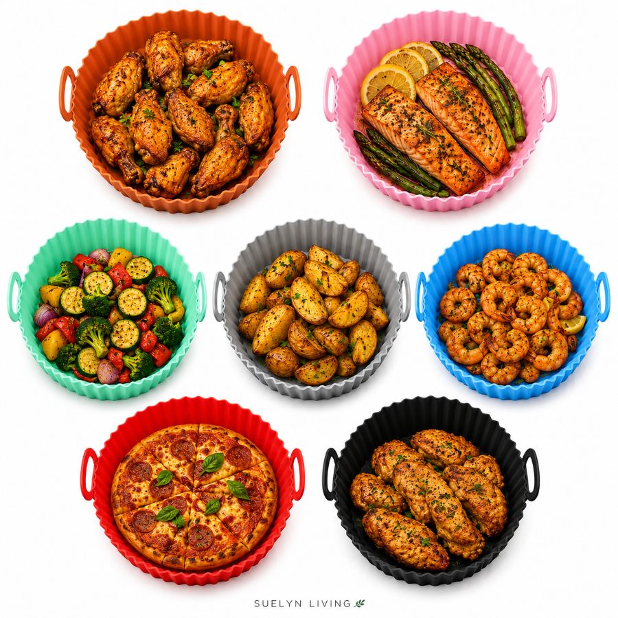 Suelyn Living Silicone Air Fryer Liners, 4 Pack