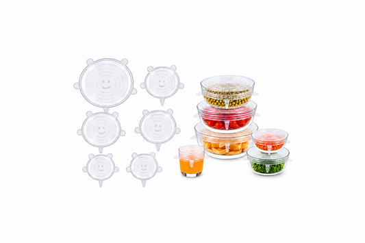Suelyn Living 6-Piece Silicone Stretch Lids, Reusable Food Covers