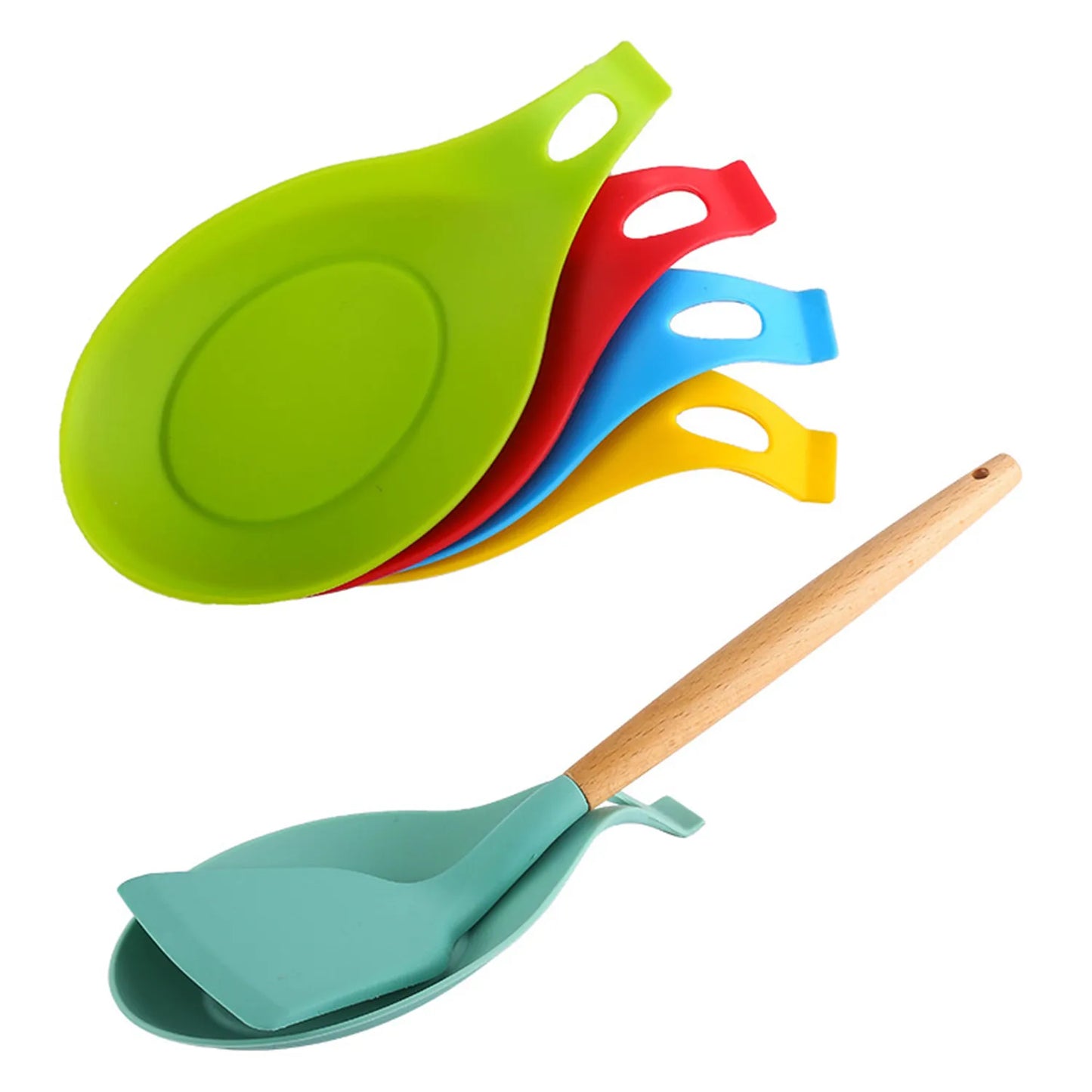 Silicone Spoon & Utensil Rest – Heat Resistant Kitchen Counter Holder