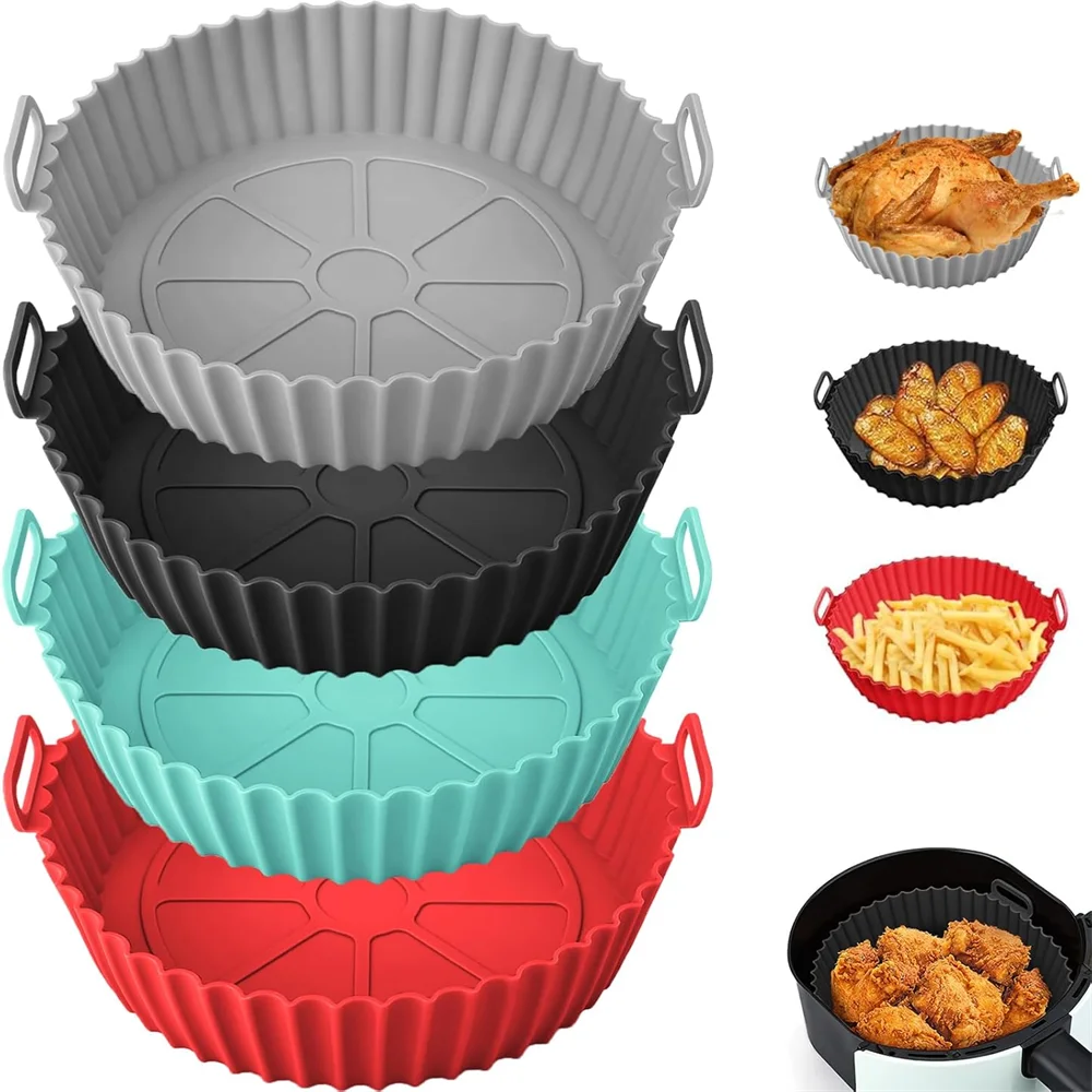 Reusable Silicone Air Fryer Liner – Round Non-Stick Basket