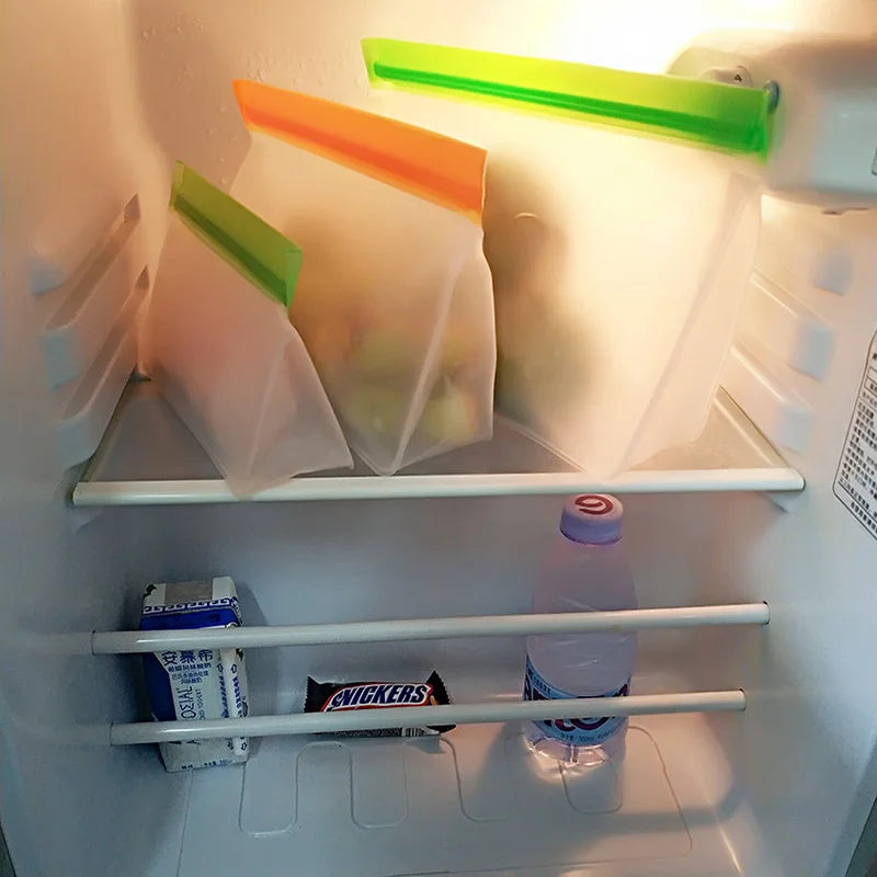 Reusable Food Storage Bags – 3 Pack | Leak-Resistant & Freezer Safe