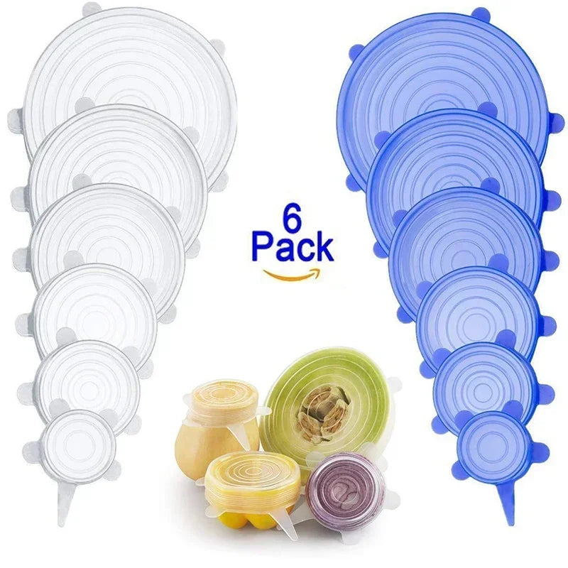 6-Piece Reusable Silicone Stretch Lids