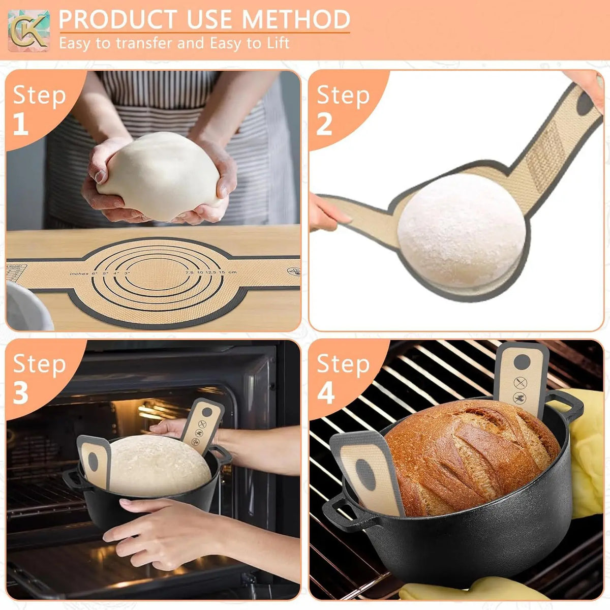 Pack Silicone Sourdough Bread Sling - 2 Pack