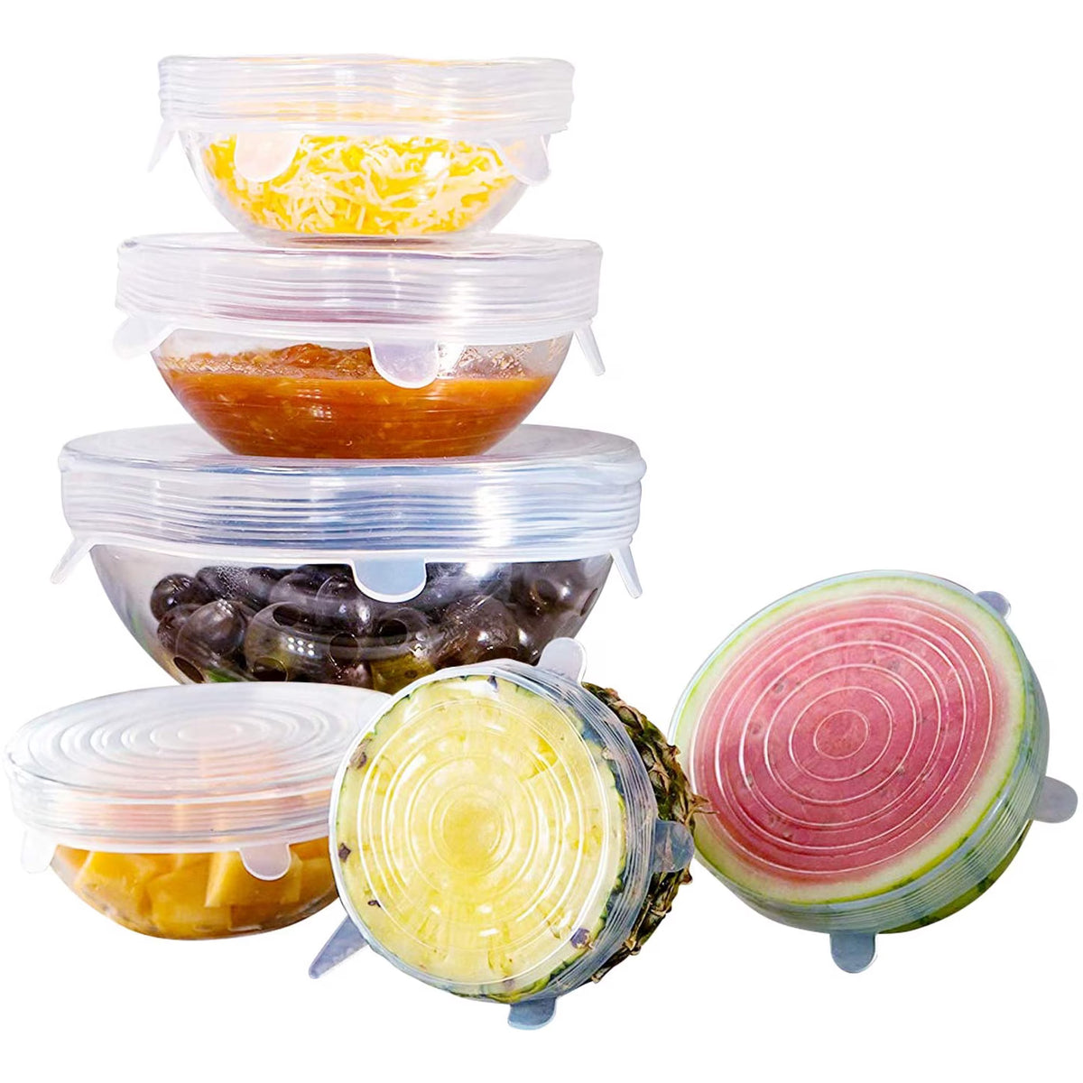 Reusable Silicone Stretch Lids – 6 Pack